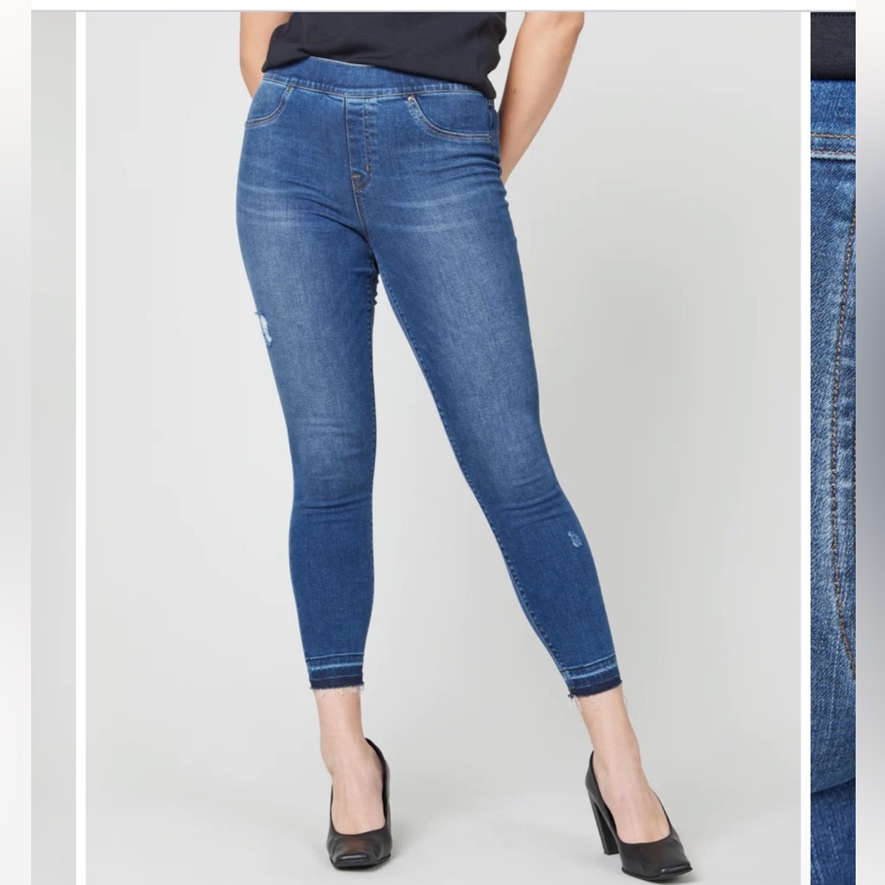 SPANX Distressed Ankle Skinny Jeans, Medium Wash Medium 8 / 10 29 / 30